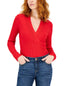 International Concepts Womens Ribbed Surplice Pullover Sweater